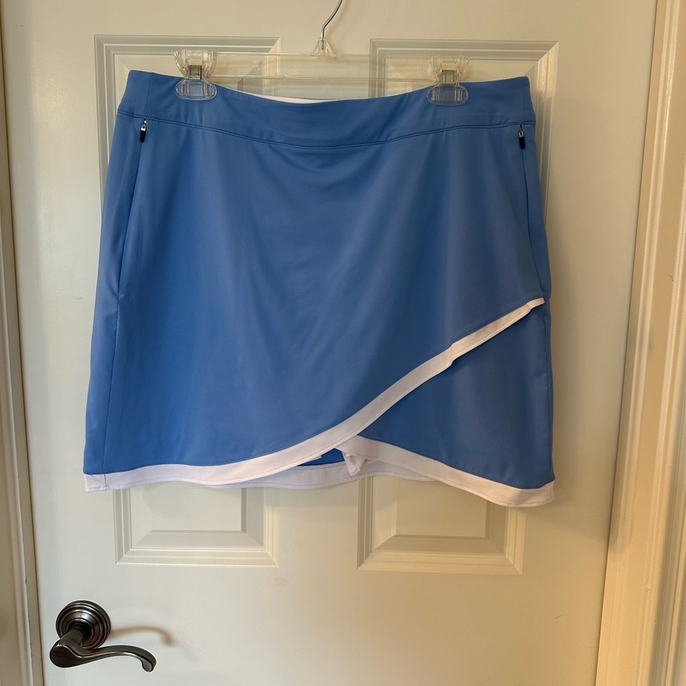 Peter Millar Blue and White Cross Front Alice Skirt Skort